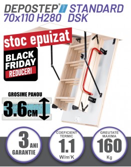 BLACK FRIDAY: DEPOSTEP STANDARD DSK 70x110 scara pod pliabila din lemn  