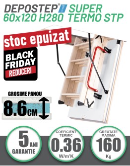 BLACK FRIDAY: DEPOSTEP SUPER TERMO STP 60x120 scara pod pliabila din lemn 