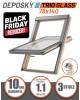 BLACK FRIDAY DEPOSKY TRIO GLASS 78X140 fereastra mansarda, 3 sticle, rama inclusa, maner jos