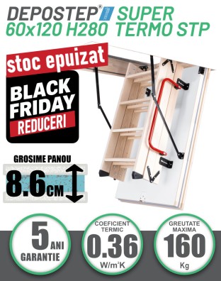 BLACK FRIDAY: DEPOSTEP SUPER TERMO STP 60x120 scara pod pliabila din lemn 