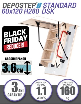 BLACK FRIDAY: DEPOSTEP STANDARD DSK 60x120 scara pod pliabila din lemn 