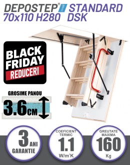 BLACK FRIDAY: DEPOSTEP STANDARD DSK 70x110 scara pod pliabila din lemn  