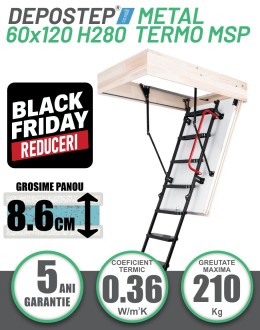 BLACK FRIDAY: DEPOSTEP TERMO METAL MSP 60x120 scara pod pliabila metalica H280