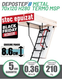 BLACK FRIDAY: DEPOSTEP TERMO METAL MSP  70x120 scara pod pliabila metalica H280