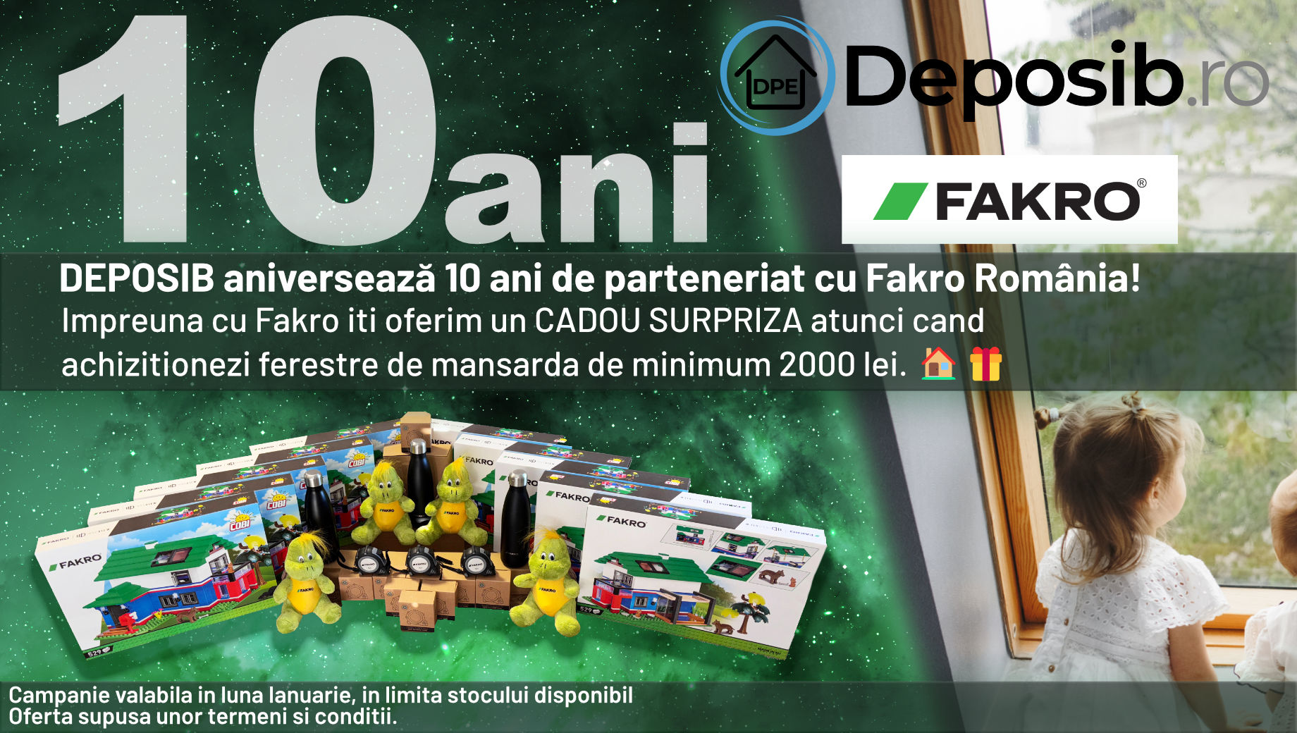 Deposib Aniverseaza 10 ani si ofera un cadou surpriza in parteneriat cu Fakro Romania