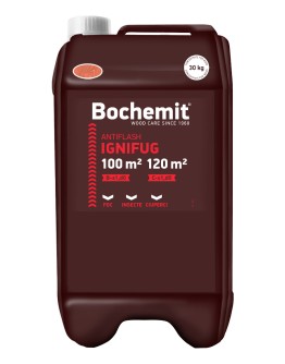 Solutie ignifugare lemn Bochemit Antiflash 30Kg, maro, concentrat, 100m2 clasa B-s1,d0, 120m2 clasa C-s1,d0, protectie insecte si ciuperci