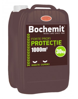 Solutie protectie lemn in contact cu solul sau apa Bochemit Forte Profi 30Kg, maro, concentrat, 1000m2, anti insecte si ciuperci. Uz industrial.