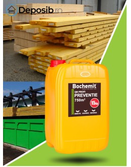 Solutie protectie preventiva lemn Bochemit QB Profi 15Kg, transparent, concentrat, 750m2, anti insecte, ciuperci si mucegai. Uz Industrial.