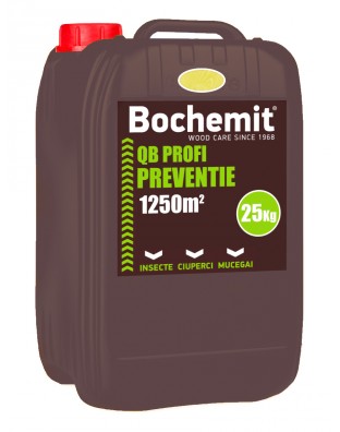 Solutie protectie preventiva lemn Bochemit QB Profi 25Kg, galben, concentrat, 1250m2, anti insecte, ciuperci si mucegai. Uz Industrial.