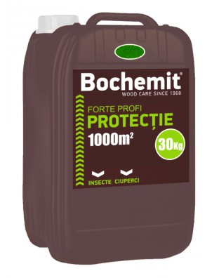 Solutie protectie lemn in contact cu solul sau apa Bochemit Forte Profi 30Kg, verde, concentrat, 1000m2, anti insecte si ciuperci. Uz industrial.