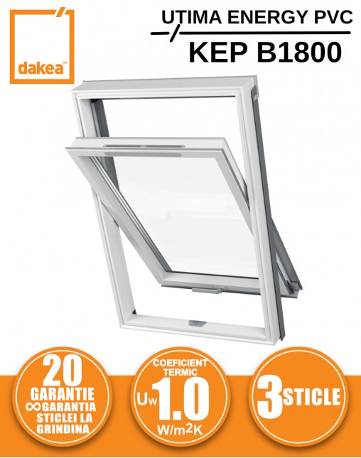 Fereastra mansarda + rama Dakea Ultima Energy PVC KEP B1800