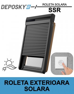 DEPOSKY SSR roleta exterioara solara pentru ferestrele de mansarda, din aluminiu, cu rol de protectie la caldura