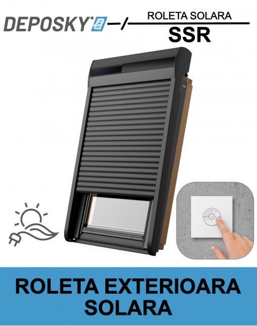 DEPOSKY SSR roleta exterioara solara pentru ferestrele de mansarda, din aluminiu, cu rol de protectie la caldura