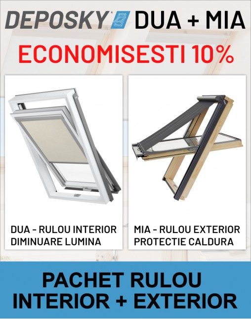 DEPOSKY DUA + MIA - pachet rulou interior opac + rulou exterior parasolar