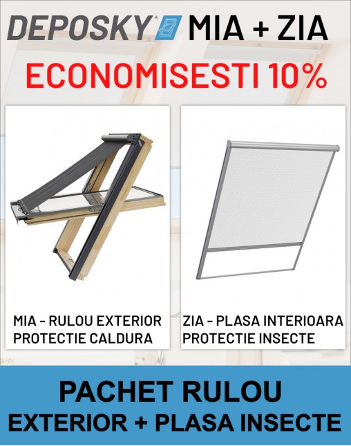 DEPOSKY MIA + ZIA - pachet rulou exterior parasolar + plasa interioara insecte