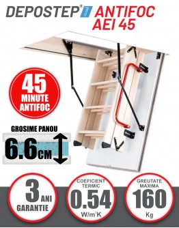 DEPOSTEP ANTIFOC AEI 45 - scara pod din lemn rezistenta la foc 45 minute