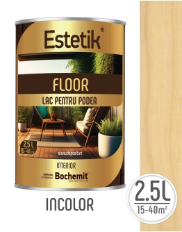 Estetik Floor 2.5l lac pentru podea incolor, acoperire 15-40mp, protectie patrundere apa si zgarieturi