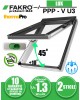 Fereastra mansarda cu rama de etansare, dubla deschidere FAKRO PPP-V U3 preSelect Max, din PVC, 2 sticle 55 x 78