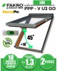 Fereastra mansarda cu rama de etansare, dubla deschidere FAKRO PPP-V U3 GO preSelect Max, din PVC stejar auriu, 2 sticle