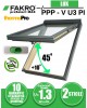 Fereastra mansarda cu rama de etansare, dubla deschidere FAKRO PPP-V U3 PI preSelect Max, din PVC culoare pin, 2 sticle