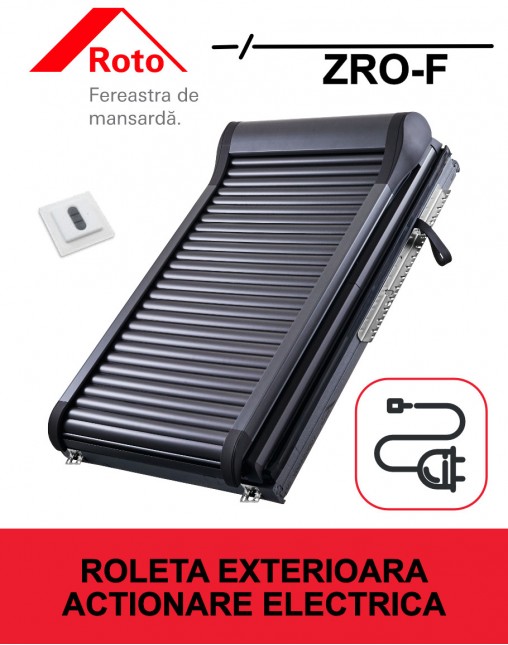 Roto ZRO - F - roleta exterioara parasolar actionata electric cu intrerupator inclus