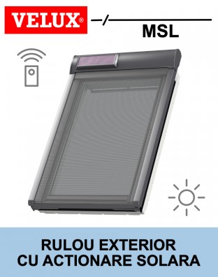 Rulou exterior parasolar Velux MSL cu actionare electrica - motor solar